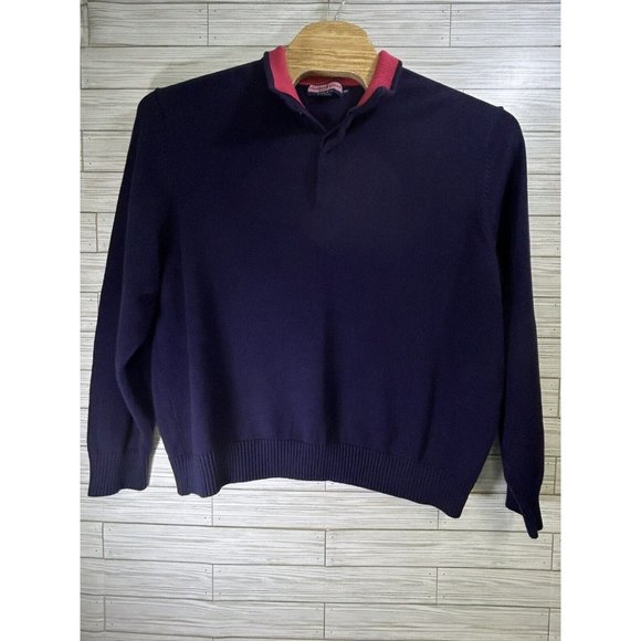 Vineyard Vines‎ Sweater Mens 2XL Navy Cotton Blue Mock Neck Sweatshirt Casual - Picture 1 of 7